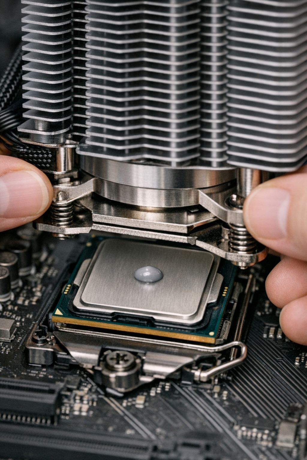 CPU cooler being properly mounted