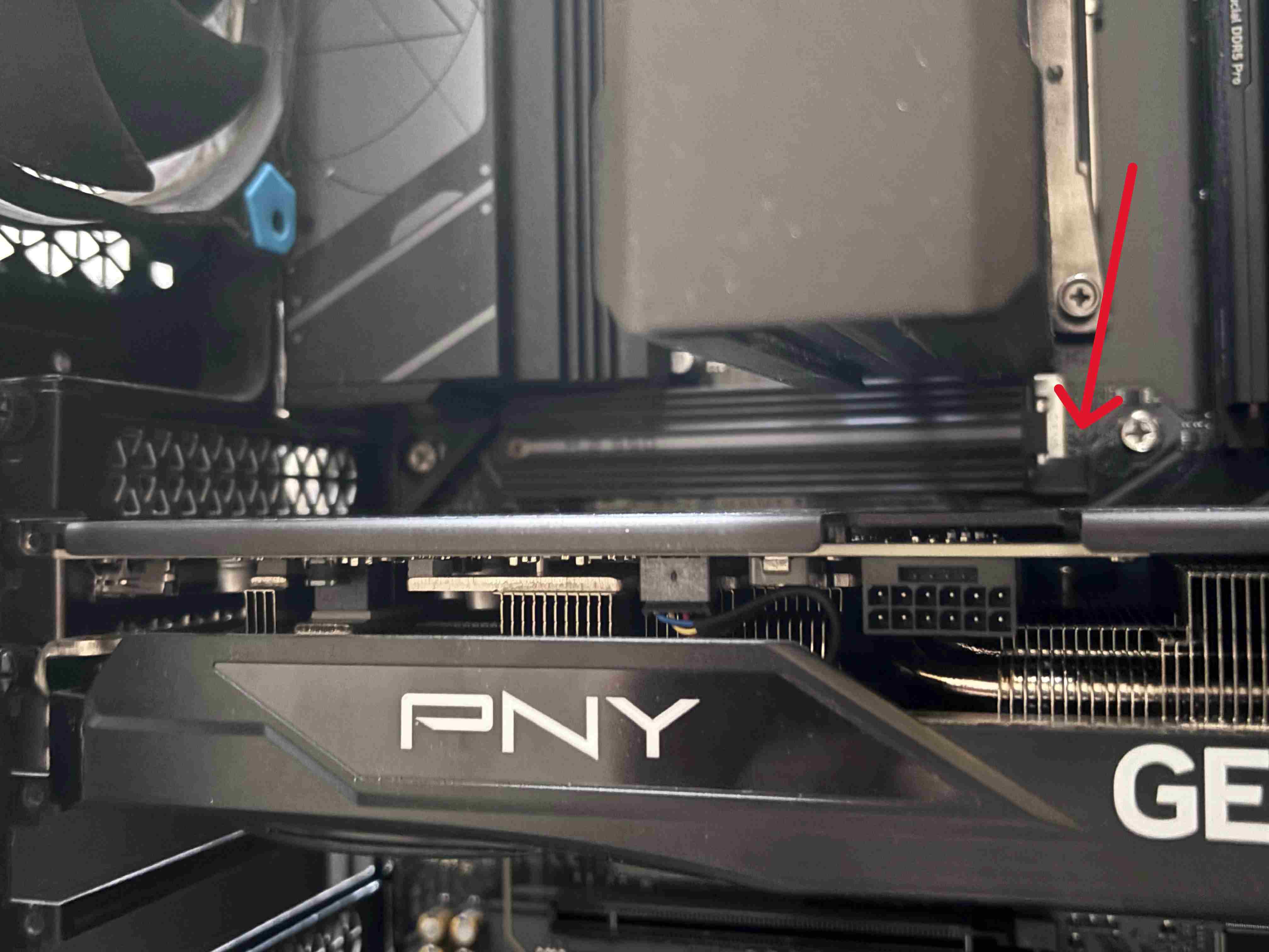 GPU properly seated in PCIe slot with power cables connected